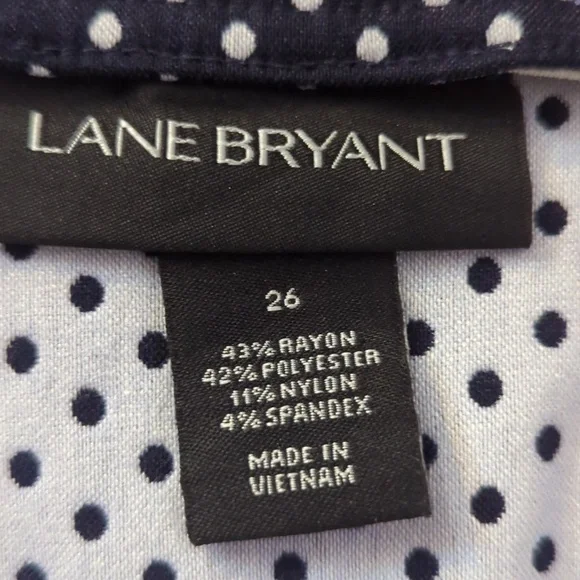 Talbots Navy & White Polka Dot Pull On Pencil Skirt Business Professional Sz 26 - Picture 2 of 4